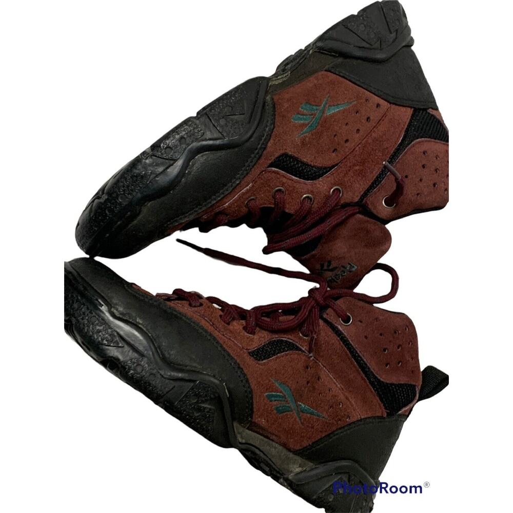 Reebok Hiking Boots Maroon Suede Leather Lace Up all terrain 7.5 Ladies